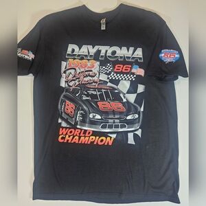 Daytona Mens T-Shirt XL Black NASCAR Racing‎ Changes 86 Car Retro Racing Tee